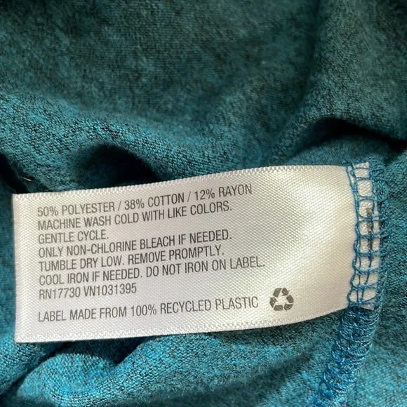 Mossimo Women’s Long Sleeve Round Neck Teel & Gray Speckled Shirt Size Small - Picture 8 of 10